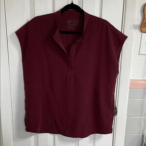 Figs Women's Rafaela Oversized Medium  Burgundy Top